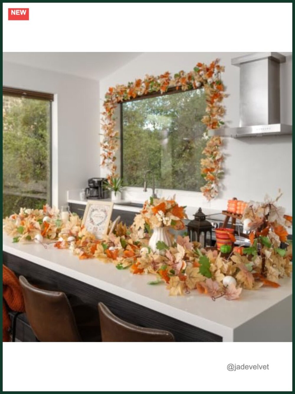 4 Pack Fall Leaf Garland with Lights 23.6Ft Artificial Maple Leaves Vines